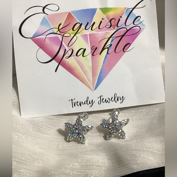 ⭐️Sparkly Colorful Confetti Sequin Starfish Earrings - Picture 16 of 16